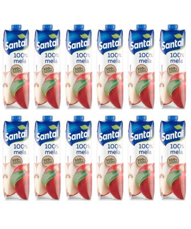 12 x Parmalat Santal I Classici Fruit Juice Apple jus de fruits 100% of natural origin Cooling bottle Tetrapack 1000 ml