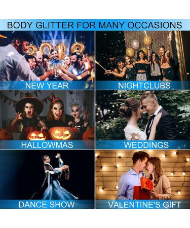 Holographic Body Glitter Gel - Long-Lasting, Waterproof Mermaid Sequins Liquid Eyeshadow in Pink 104 for Festivals and Rave Parties - Buy Online on GoSupps.com