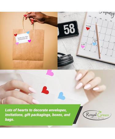 Royal Green 8-Colored Heart Stickers - 0.5 inch 560 Pack - Decorative Label Packaging Arts & Crafts Scrapbooking Stickers - Buy Online on GoSupps.com