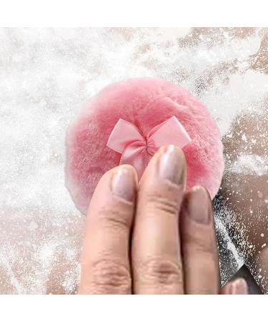 Baby Soft Powder Puff - 4 Inch Powder Puff | Body Powder Puff with Ribbon Bow | Reusable Powder Applicator for Body | Washable Round Powder Puff Pink - Buy Online on GoSupps.com