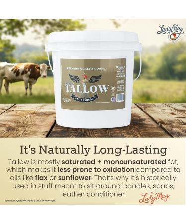 Bulk Grass-Fed Beef Tallow for Soap Skincare & Candles 2lbs Unscented Maker-Proven Quality Tallow - Buy Online on GoSupps.com