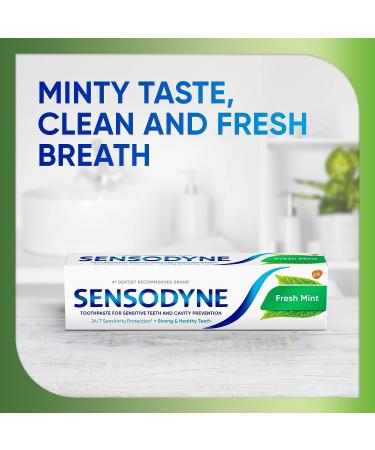 Sensodyne Fresh Mint Toothpaste - 4 Ounces | Cavity Prevention & Sensitivity Relief for Sensitive Teeth - Buy Online on GoSupps.com