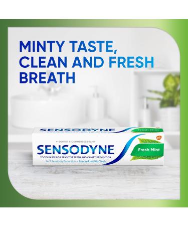 Sensodyne Fresh Mint Toothpaste - 4oz (Pack of 3) for Cavity Prevention and Sensitive Teeth Treatment - Buy Online on GoSupps.com