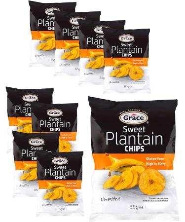 9 x 85g Sweet Plantain Chips Unsalted Banana Crisps Natural Lunch Snack Gluten Free - Buy Online on GoSupps.com