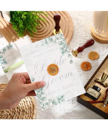 100 Pcs Pre Folded Vellum Jackets for 5 x 7 Invitations  Transparent Vellum Paper 5 x 7 Invitations Greenery Printed Vellum Paper Wraps for Wedding Baby Shower Birthday Clear Eucalyptus Vellum Paper - Buy Online on GoSupps.com
