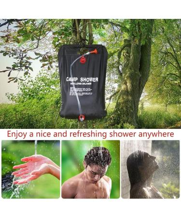 KIPIDA Solar Shower Bag - 5 Gallons/20L Heating Bag with Removable Hose and On-Off Switchable Shower Head - Camping, Beach, Swimming, Outdoor Traveling, Hiking - Buy Online on GoSupps.com