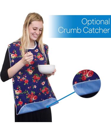 RMS 3 Pack Adult Bib with Crumb Catcher, Waterproof Clothing Protector (34x18) - Butterfly/Blue Rose/Heritage - Buy Online on GoSupps.com