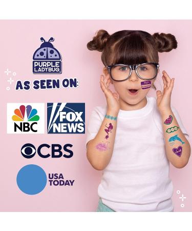 Purple Ladybug Glitter Tattoo Kit for Kids - 175 Designs, No Mess Temporary Tattoos for Girls, Tween Girls Gift Idea - Perfect for Girls Ages 8-10 - Buy Online on GoSupps.com