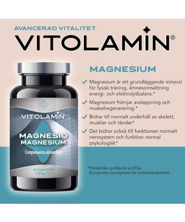 Magnesium VITOLAMIN 200 Vegetarian Capsules | 100% Natural Pure Magnesium Citrate Supplement | Essential for Muscles and Nerves - Buy Online on GoSupps.com