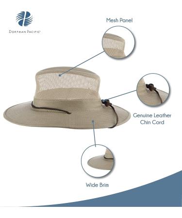 Dorfman Pacific Men's 3X-Large Khaki Safari Hat with Leather Trim - Buy Online on GoSupps.com