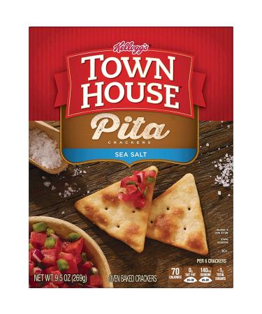 Town House Sea Salt Pita Crackers 9.5oz - Crunchy Baked Snack for Lunch (1 Box) - Buy Online on GoSupps.com