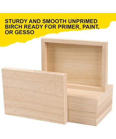 6-Pack 5 x 7 Wooden Painting Panels - Sturdy 3/4 Thickness Cradled Wood Panels - Unprimed Birch for Paint Pouring and Impasto - Buy Online on GoSupps.com