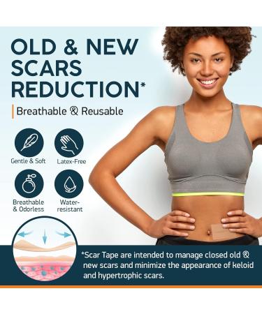 Scar Tape & Hibiscus Honey Cream - Silicone Scar Sheets & Strips for Post Surgery - Skin Tightening Patch Bandage - Neck, Face & Body Lifting Moisturizer - Buy Online on GoSupps.com