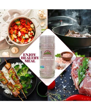 Himalayan Chef Pink Garlic Salt Grinder - 3.6 Oz | Natural & Certified Seasoning - Buy Online on GoSupps.com