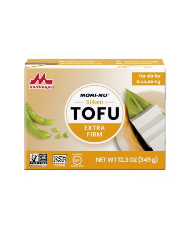Mori-Nu Silken Tofu Extra Firm | Velvety Smooth and Creamy | Low Fat, Gluten-Free, Dairy-Free, Vegan, Made with Non-GMO soybeans, KSA Kosher Parve | Shelf-Stable | Plant protein | 12.3 oz x 12 Packs