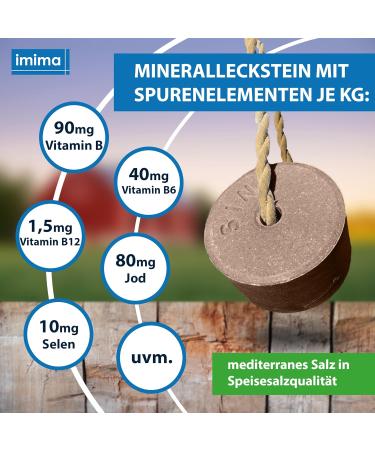 Imima Mineral Salt Lick Stones for Horses Goats & Cattle - 4 x 3kg Probiotic Mineral Lick Set | 12kg Total - Buy Online on GoSupps.com