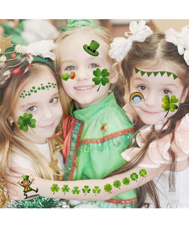 VANTATY St. Patrick's Day Tattoos - 32 Sheets, 248+ PCS Lucky Clover Temporary Tattoo Stickers for Kids & Adults - Buy Online on GoSupps.com