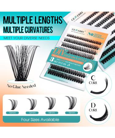 Shop GEMERRY Self Adhesive Eyelashes - Reusable Lash Clusters for Easy DIY Extensions - No Glue Needed 10-16mm Variants - Buy Online on GoSupps.com