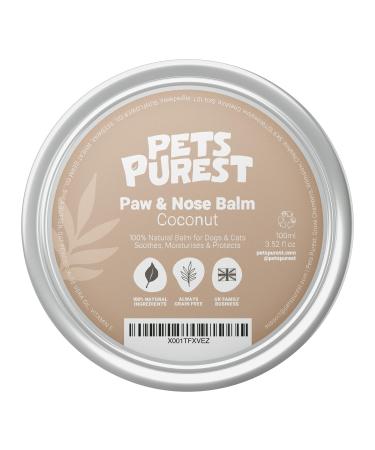 Pets Purest Coconut Paw & Nose Balm for Dogs Cats Puppy & Kitten - 100% Natural Anti-Inflammatory Moisturiser Wax for Paws Pads Itchy Skin & Dry Nose Healing - 100ml - Buy Online on GoSupps.com