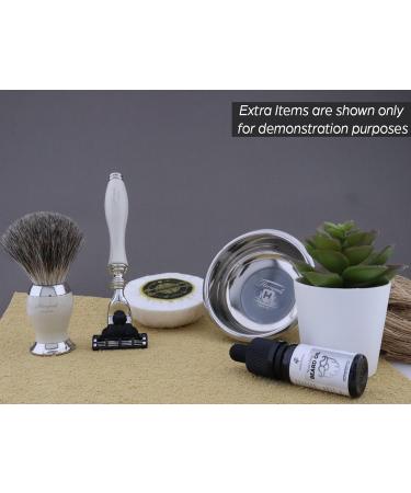 Premium Men's Shaving Kit | 3 Edge Razor Badger Hair Brush Soap & Bowl - Perfect Grooming Set - Buy Online on GoSupps.com