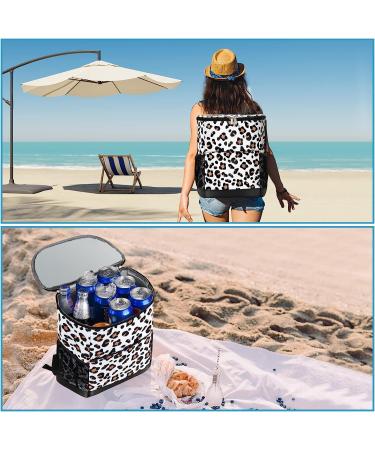 Wolka 35 Can Backpack Cooler - Insulated, Leak Proof, Waterproof, Lightweight - Ideal for Beach, Camping, Hiking - Snow Leopard Design - Great Gift for Men and Women - Buy Online on GoSupps.com