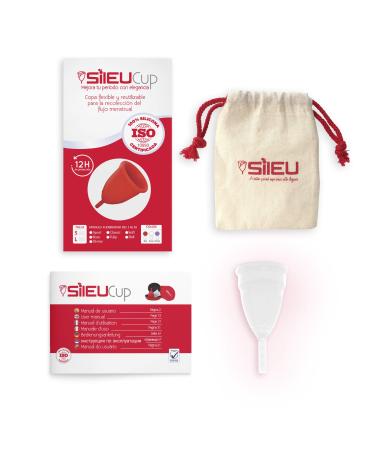Sileu menstrual cup sports - yoga swimming pilates running - best alternative to tampons and women's bandages - made from medical silicone environmentally friendly - size L transparent