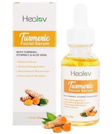 Turmeric Serum for Face & Body - All Natural Turmeric Skin Brightening Serum for Spots - Turmeric Facial Repair Serum Cleanses Skin Fights Acne - Pure Turmeric Oil Skincare for All Skin Types