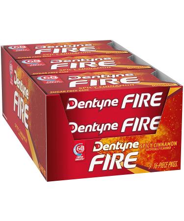 Dentyne Fire Spicy Cinnamon Sugar Free Gum - Pack of 9 (144 Pieces) - Buy Online on GoSupps.com