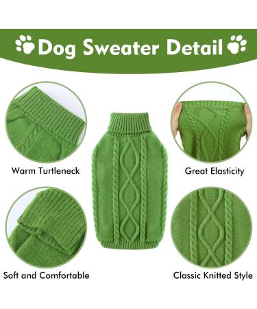 Shop Knitted Pet Sweaters for Small Dogs | Winter Turtleneck Sweaters for Chihuahua Bulldog Dachshund Pug & Yorkie - Warm & Cozy Green Mantle - Buy Online on GoSupps.com