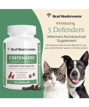 Real Mushrooms 5 Defenders for Humans (200ct) & Pets (90ct) - Capsules Bundle - Chaga Shiitake Maitake Turkey Tail & Reishi Mushroom - for Immune Strength & Overall Wellbeing - Vegan Non-GMO - Buy Online on GoSupps.com
