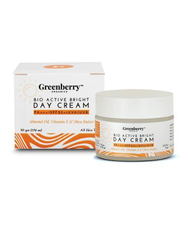 Greenberry Organics BioActive Bright Day Cream with SPF 25 PA+++ UVA/UVB Protection  50gms