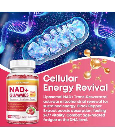 Iron Supplement for Women & Men Gummies NAD+ Gummies 1200mg Liposomal NAD Supplement for Women & Men - Buy Online on GoSupps.com
