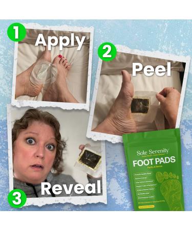 Sole Serenity Foot Pads - Natural Detox with Zeolite Ginger Wormwood & Bamboo Vinegar for Achy Feet Relief | International Shipping Available - Buy Online on GoSupps.com