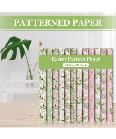 Whaline Vintage Easter Pattern Paper - 24 Sheets, Double-Sided Scrapbook Paper for Card Making & Photo Decor - 30x30cm - Buy Online on GoSupps.com