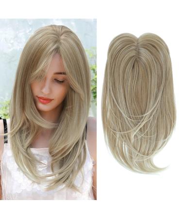 Hair Topper for Thinning Hair 18inch Hair Toppers for Women Big Base Topper Hair Piece for Hair Loss Topper Soft Hair Extensions Fringe Clip in Hair 18 Inch Blonde