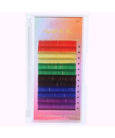 Vayator 0.15 D Curl Individual Colored Eyelash Extensions in Purple Blue Brown Green Red Yellow False Mink Lashes - 14mm - Buy Online on GoSupps.com