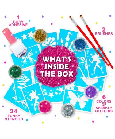 Original Stationery Glitter Tattoo Studio - Sparkly & Colorful Temporary Tattoos for Kids | Fabulous Toys for Girls - Perfect Birthday Gift Idea - Buy Online on GoSupps.com