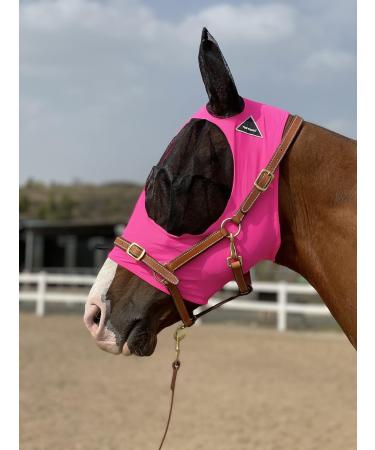 TGW RIDING Horse Fly Mask - Super Comfort & Elasticity with Ears (Large Dark Pink) | Best International Shipping - Buy Online on GoSupps.com