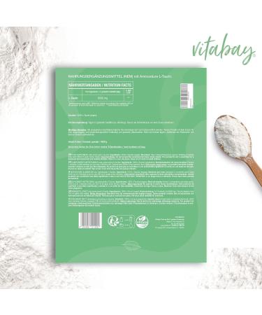 Vitabay Taurin Powder 1kg - Pure Vegan Taurine Supplement 6000mg | High Dose Taurine 1000mg | Additive-Free Taurine Powder for Optimal Health - Buy Online on GoSupps.com