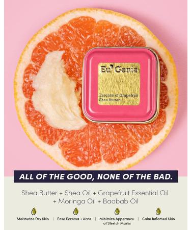 Eu'Genia 100% Pure Unrefined Ghanaian Shea Butter (Grapefruit 2oz) - Premium Moisturizer for Skin & Hair - Buy Online on GoSupps.com