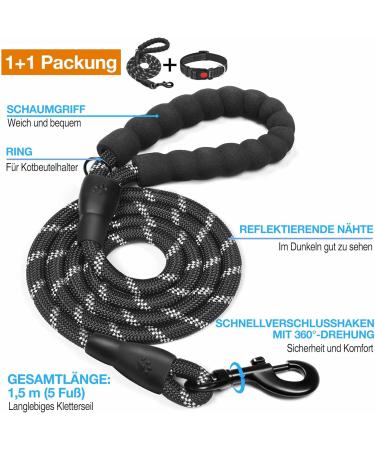 Haapaw Reflective Dog Collar - Padded Soft Neoprene Nylon for Small/Medium Dogs - XS (1-Pack) - Breathable & Durable Black - Buy Online on GoSupps.com