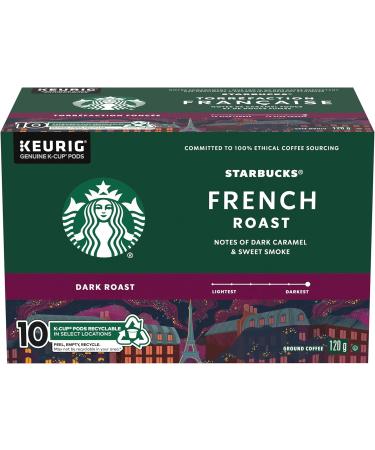 Starbucks French Roast Dark Roast Coffee Single Serve Keurig K-cup Pods 6 Boxes 60 Capsules French Roast 10 count (Pack of 6) - Buy Online on GoSupps.com
