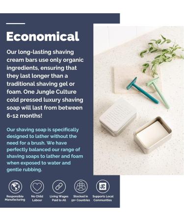 Jungle Culture Mint & Aloe Vera Refreshing Eco Shaving Soap 100g Plastic-Free Natural Soap Bar Vegan Friendly Shaving Gel Foam Replacement Organic Shave Butter Suitable For Sensitive Skin Aloe Vera & Mint - Buy Online on GoSupps.com