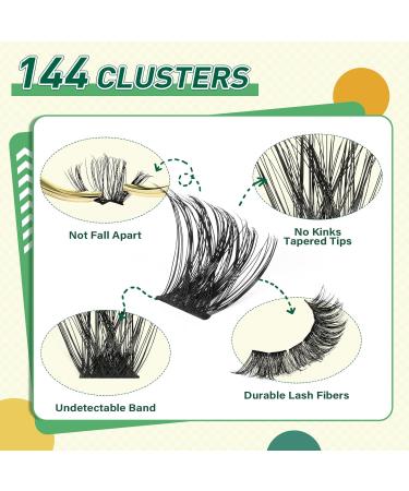 DIY Lash Extension Kit - KEYYOU 144pcs Eyelash Clusters Glue Applicators & More for Perfect DIY Extensions - Fast International Shipping - Buy Online on GoSupps.com