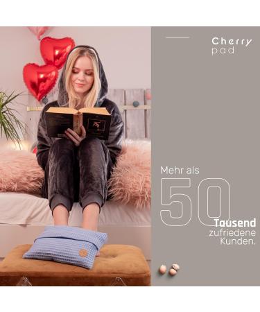 Cherypad Cherry Stone Pillow | Natural Cotton Heat/Cooling Pillow | Handmade Gifts | 25x20 cm | Blue Waffle Cotton - Buy Online on GoSupps.com