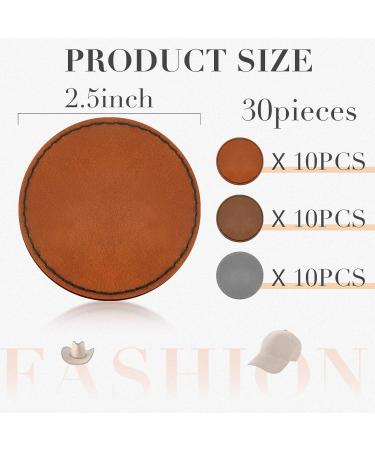30 Pcs Adhesive Round Leather Hat Patches for Glowforge Laser, Brown/Dark Brown/Gray - Ideal for Hats, Jackets, Backpacks - Buy Online on GoSupps.com