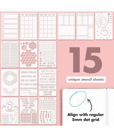 Dotted Journal Stencil Set - Easy Layout Creation Kit for Planners - Includes Bullet Points, Checklists, and Calendars - Buy Online on GoSupps.com