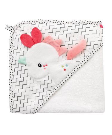 Fehn bath towel baby unicorn - bath towel children poncho made of terry - towel with a sweet unicorn - baby bath towel with hood for babies and toddlers from 0+ months - hooded towel dimensions 80 x 80 cm