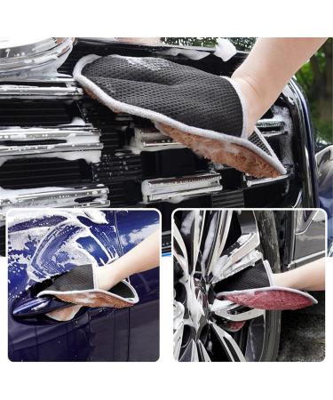 BUSOTH Single Sided Coral Velvet Car Washing Gloves Truck Motorcycle Cleaning Care Gloves Dishwashing Gloves B yellow - Buy Online on GoSupps.com