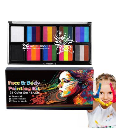 Face Paint Set Face and Body Paint|Water Based Face Paint Water Soluble Pigment - 26 Colors Pigment Powder for Face Paint Kit